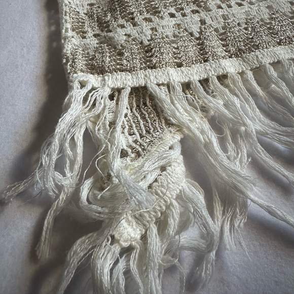 Chico’s Open Knit Fringe Vest NWT Neutral Boho Layering Cardigan Size 0 (Small) - Picture 6 of 6